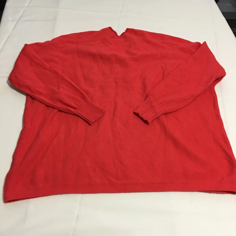 Lilly Pulitzer Womens Sevie Sweater Large Red Dolman Sleeve V-Neck